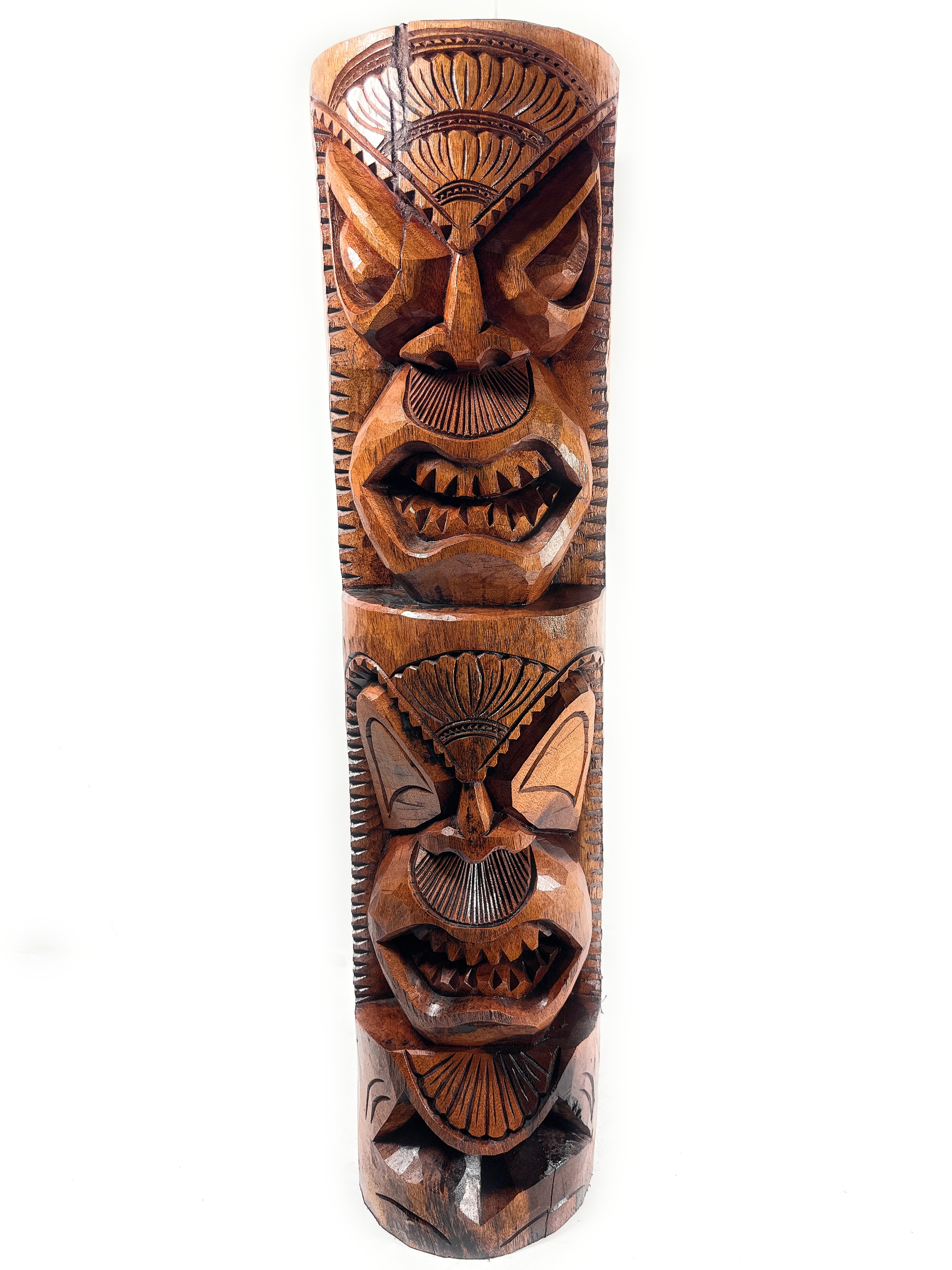 Love & Prosperity Tiki 40 inch - Stained MonkeyPod Wood - Home Decor | #rti2021100b Love & Prosperity Tiki 40 inch - Stained MonkeyPod Wood - Home Decor | #rti2021100b
